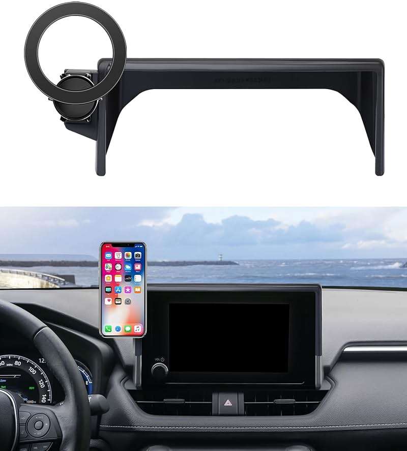 MaserWeller Car Phone Mount for Toyota RAV4 2019-2025 Accessories 7/8-inch | Touch Screen Fixed Clip Magnetic Cell Phone Holder Compatible with MagSafe, Vehicle Specific Fit Mobile navigation bracket - Image 1