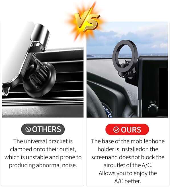 MaserWeller Car Phone Mount for Toyota RAV4 2019-2025 Accessories 7/8-inch | Touch Screen Fixed Clip Magnetic Cell Phone Holder Compatible with MagSafe, Vehicle Specific Fit Mobile navigation bracket - Image 5