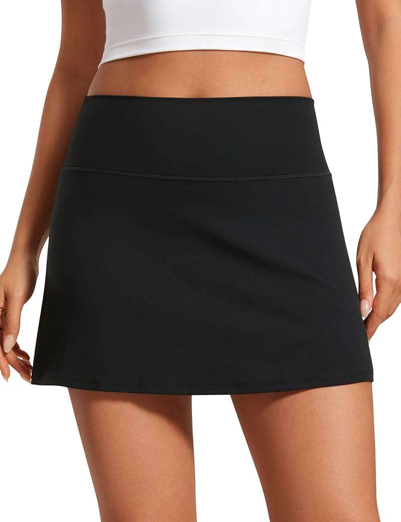 CRZ YOGA Butterluxe High Waisted Tennis Skirts for Women - Mini Lined A Line Golf Casual Skort with Inner Pockets - Image 1