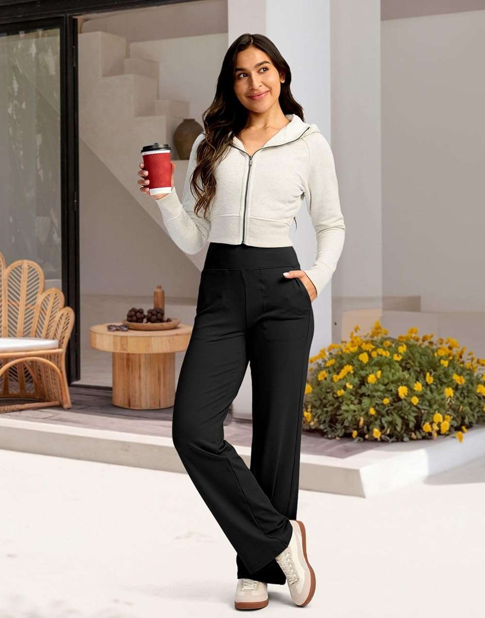 G Gradual Women's Yoga Pants Wide Leg wiht Pockets High Waist Stretch Loose Casual Lounge Sweatpants Petite/Regular/Tall - Image 3