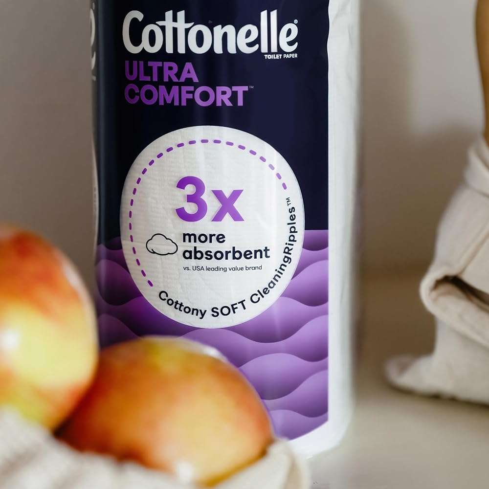 Cottonelle Toilet Paper, 244 Sheets | Ultra Comfort Soft | 4 Mega Rolls | Pack of 3 - Image 3