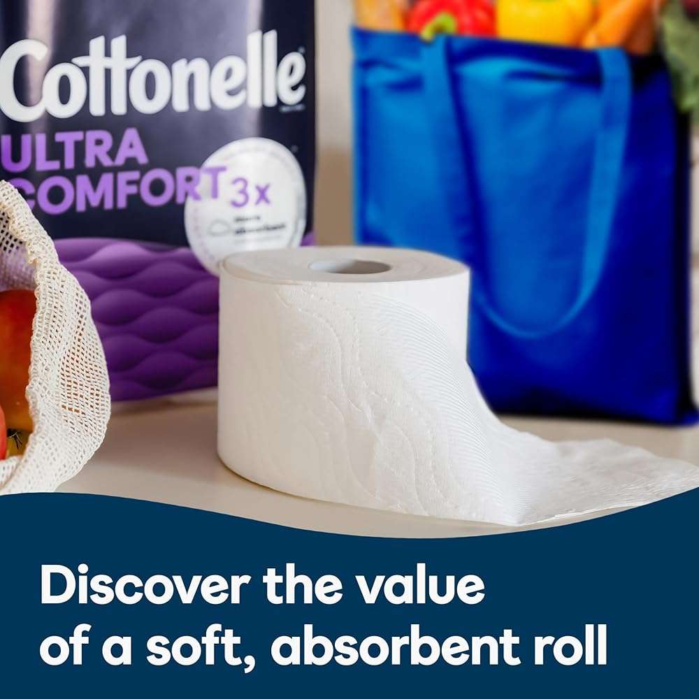 Cottonelle Toilet Paper, 244 Sheets | Ultra Comfort Soft | 4 Mega Rolls | Pack of 3 - Image 6