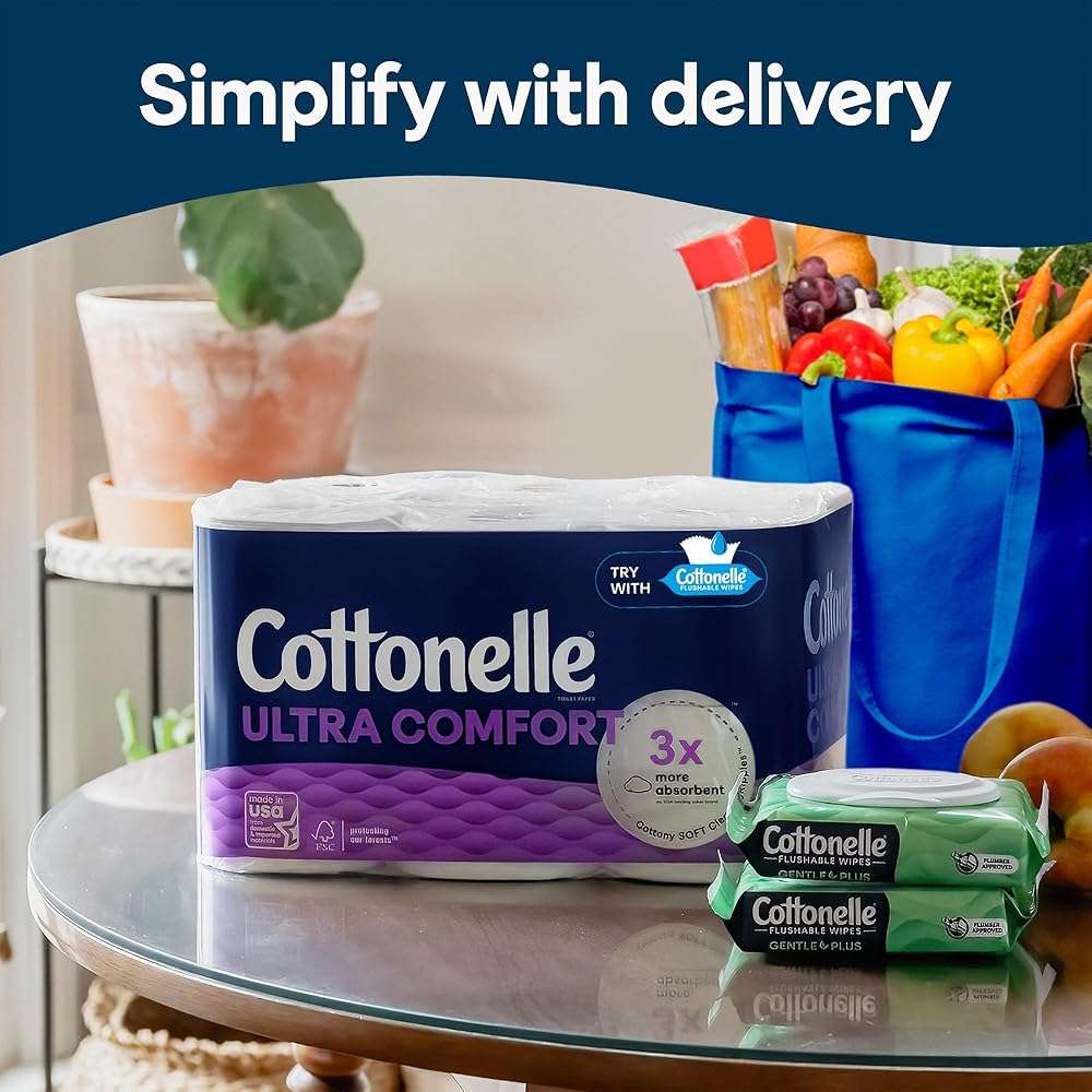 Cottonelle Toilet Paper, 244 Sheets | Ultra Comfort Soft | 4 Mega Rolls | Pack of 3 - Image 8