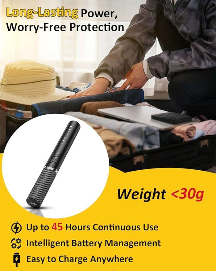 HUYNL Hidden Camera Detectors, Spy Camera Finder, Hidden GPS Tracking/Listening Recording Device Detector, Hidden Bug Sweeper and Camera Detector for Travel Hotel Car - Image 7