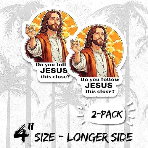 Do You Follow Jesus This Close Magnet 4 Inch 2-Pack Christian – Strong Vinyl Decorative Magnets for Fridge Locker Kitchen Office – Cute Fun Aesthetic Cool Durable & Long-Lasting Souvenir Id44999 - Image 2