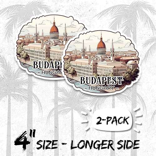Budapest Hungary Travel Magnet 4 Inch 2-Pack Pearl Danube – Strong Vinyl Decorative Travel Magnets for Fridge Locker Kitchen Office – Cute Fun Aesthetic Cool Durable & Long-Lasting Souvenir ID44999 - Image 2