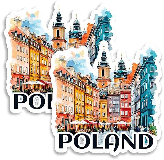 Poland Magnet 4 Inch 2-Pack Polska – Strong Vinyl Decorative Travel Magnets for Fridge Locker Kitchen Office – Cute Fun Aesthetic Cool Durable & Long-Lasting Souvenir ID44999 - Image 1