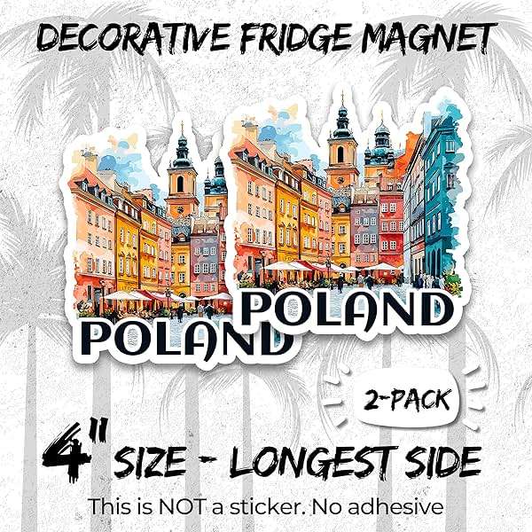 Poland Magnet 4 Inch 2-Pack Polska – Strong Vinyl Decorative Travel Magnets for Fridge Locker Kitchen Office – Cute Fun Aesthetic Cool Durable & Long-Lasting Souvenir ID44999 - Image 2