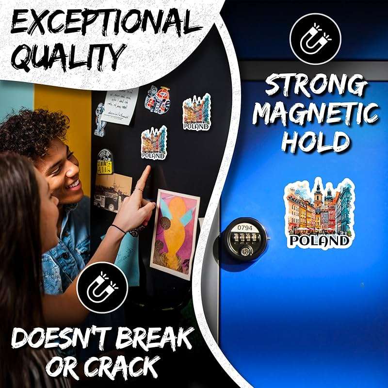 Poland Magnet 4 Inch 2-Pack Polska – Strong Vinyl Decorative Travel Magnets for Fridge Locker Kitchen Office – Cute Fun Aesthetic Cool Durable & Long-Lasting Souvenir ID44999 - Image 3