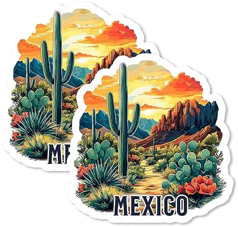 Mexico Magnet 4 Inch 2-Pack Country – Strong Vinyl Decorative Travel Magnets for Fridge Locker Kitchen Office – Cute Fun Aesthetic Cool Durable & Long-Lasting Souvenir ID44999 - Image 1