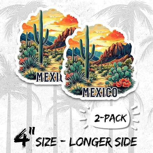 Mexico Magnet 4 Inch 2-Pack Country – Strong Vinyl Decorative Travel Magnets for Fridge Locker Kitchen Office – Cute Fun Aesthetic Cool Durable & Long-Lasting Souvenir ID44999 - Image 2