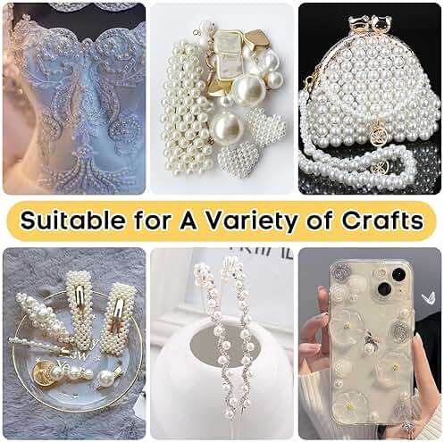 1300PCS Pearls for Vase Filler,Ivory Pearl Beads with No Hole,Vase Filler Fake Pearls, Artificial Plastic Pearl Beads for Table Scatters, Wedding Party,Decoration - Image 6