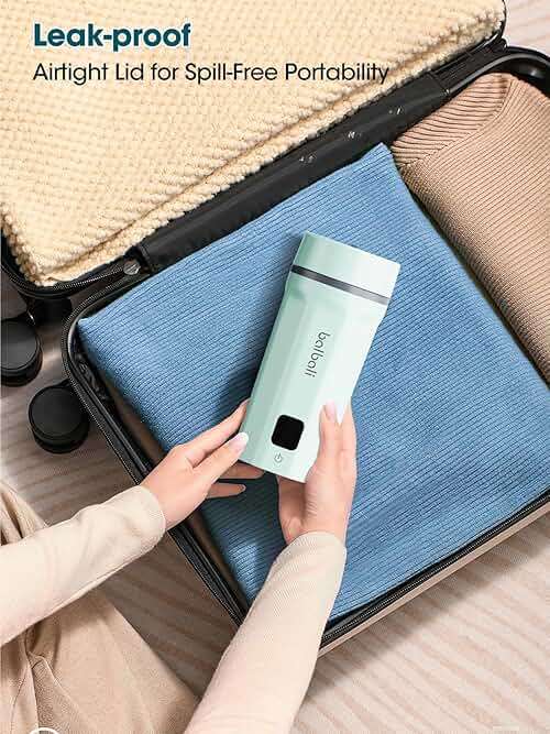 balbali 18.6oz Portable Kettle for Travel 100-250V Dual Voltage for International/Global/Europe - 6 Preset Travel Electric Kettle Hot Water Boiler/Heater/Warmer/Tea Maker - Green - Image 6