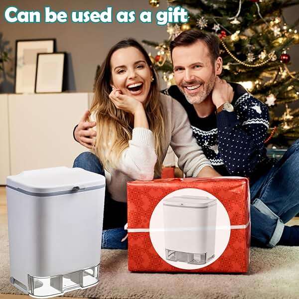 HomDSim 2.4 Gallon Compost Bin Hanging Trash Can with Lid Garbage Can Wall Mounted Trash Can with 3 Pack Disposable Bag for Kitchen,Cupboard, Bathroom, Under Sink,Counter Top (White) - Image 6