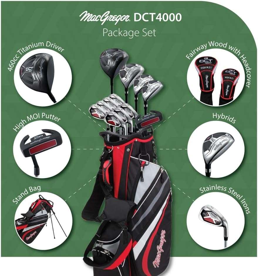 MacGregor Golf DCT4000 Golf Clubs Set with Bag, Mens Right Hand (12 Clubs / 16 Pieces) - Image 2