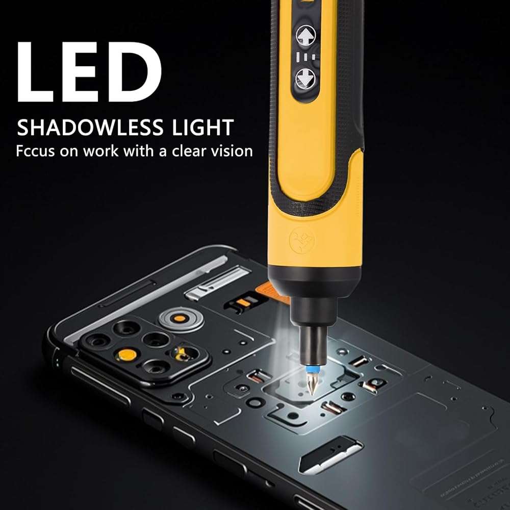 Electric Screwdriver Rechargeable, 4V Cordless Screwdriver,With 3 Gear Torque Adjustment and 26 Bits, Extension Rod, USB Charging Cable in Carrying Case, Suitable for Furniture or Appliance Repair - Image 6