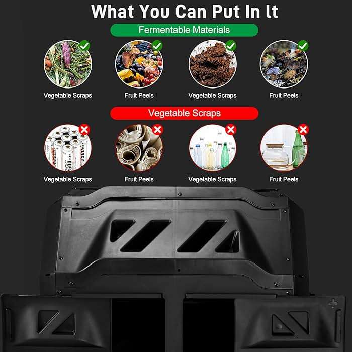 Outvita Compost Bin Outdoor, 43 Gallon Dual Chamber Tumbling or Rotating Composting Bin with Sliding Doors, Tumbler Rotating Batch Composter Bin for Garden Kitchen Yard - Image 7