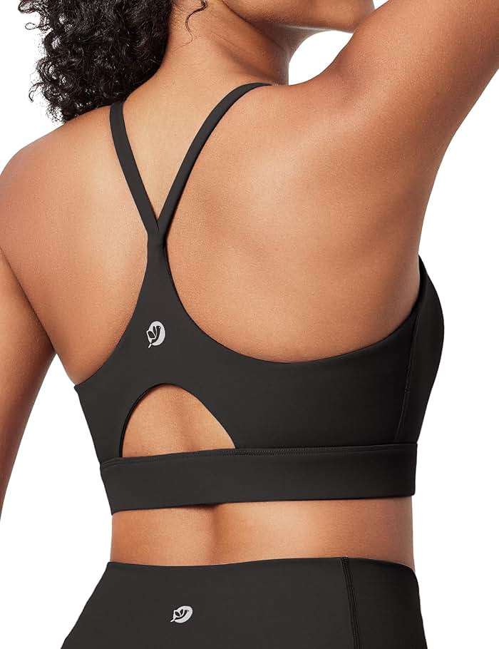 IUGA Sports Bras for Women Strappy Sports Bra Racerback Padded Workout Yoga Gym Y Back Tops with Removable Pads - Image 1