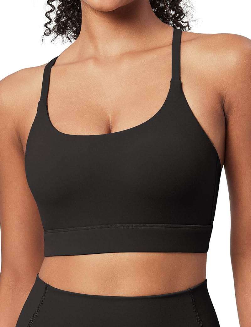 IUGA Sports Bras for Women Strappy Sports Bra Racerback Padded Workout Yoga Gym Y Back Tops with Removable Pads - Image 2