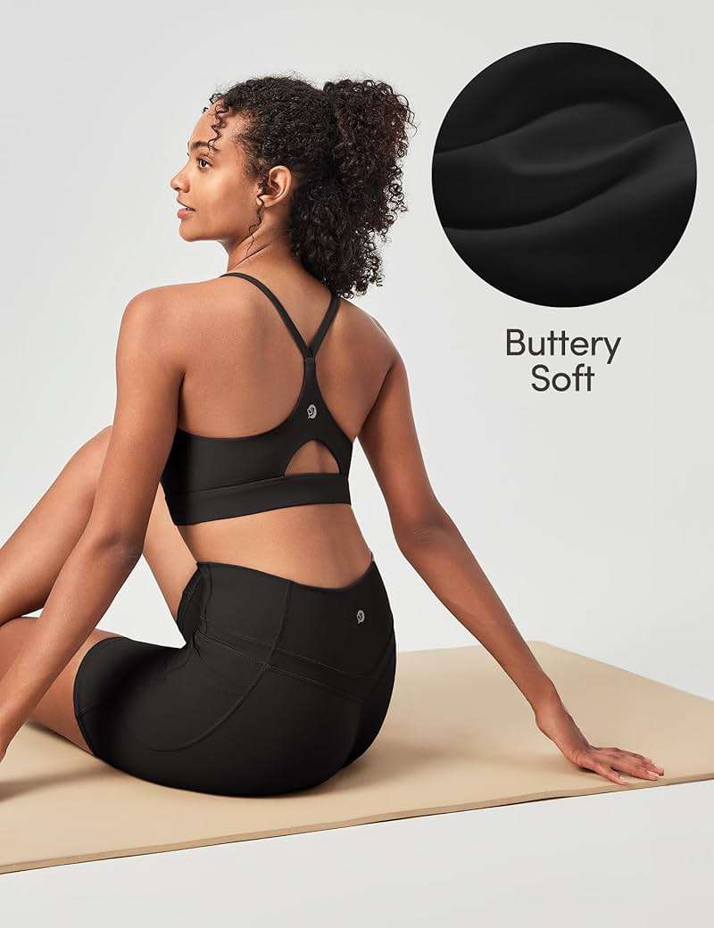 IUGA Sports Bras for Women Strappy Sports Bra Racerback Padded Workout Yoga Gym Y Back Tops with Removable Pads - Image 4