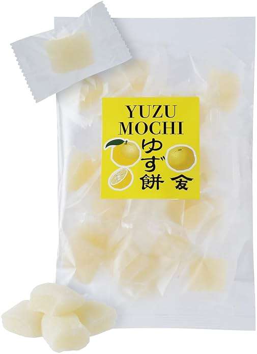 TOMOSAN Yuzu Mochi Candy, Traditional Japanese Citrus Sweets with Yuzu Paste, Soft & Chewy (300g / 10.58oz) - Image 1