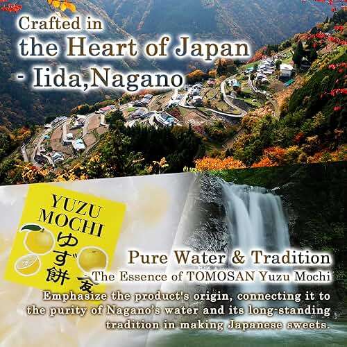 TOMOSAN Yuzu Mochi Candy, Traditional Japanese Citrus Sweets with Yuzu Paste, Soft & Chewy (300g / 10.58oz) - Image 5