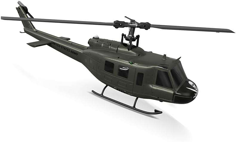 Carmanon UH-1 RC Helicopter - Huey Collectable Remote Control Helicopter with Auto-Hover for Adults, Beginners, 1/27 Scale, 2 Batteries - Image 1