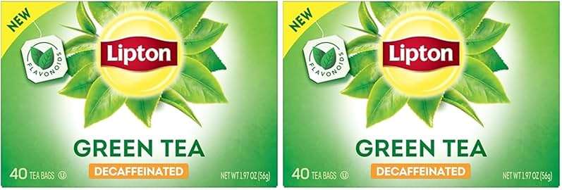 Lipton Decaffeinated Green Tea Bags, Unsweetened Teabags for Decaf Hot Tea or Decaf Iced_Tea with Flavonoids, 40 Tea_Bags, (Pack of 2) - Image 1