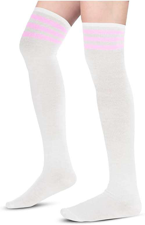 Christmas Thigh High Socks - Halloween Striped Knee High Socks for Women & Teen Girls 4 Pack - Image 5