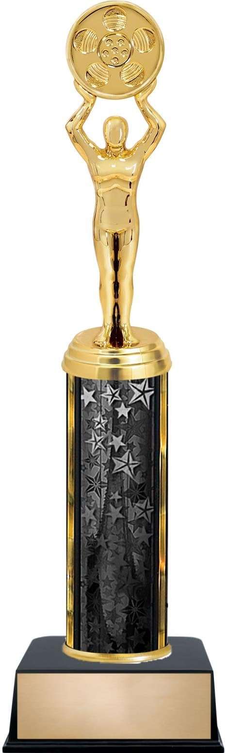 Crown Awards Customizable 12.5" Film Movie Black Star Trophy Award, Engrave Now - Image 1