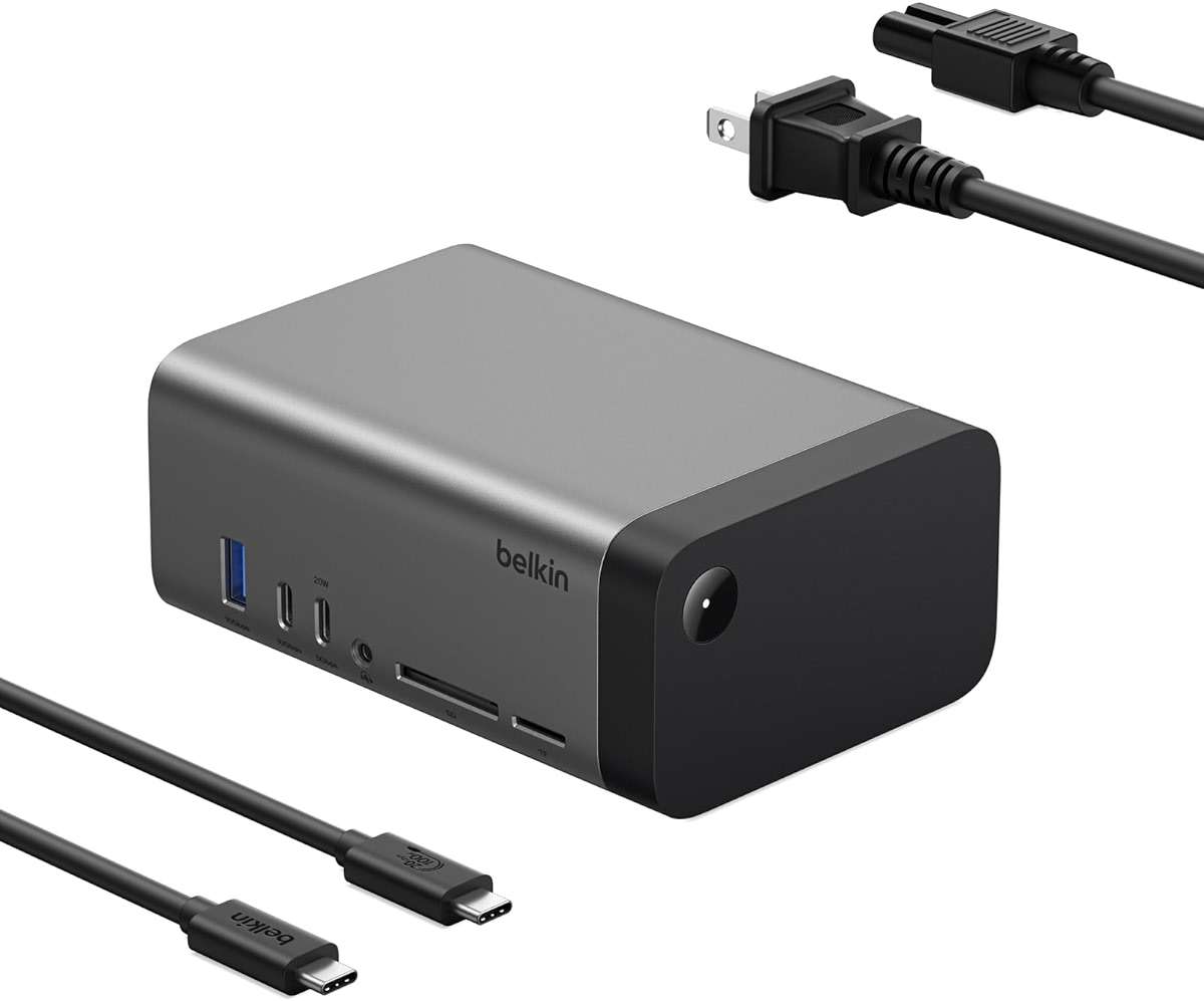 Belkin USB-C Hub, 11-in-1 Pro GaN Dock 150W, Multi-Port Docking Station w/USB-C, USB-A, Ethernet, SD, MicroSD, 3.5mm Port, 4K HDMI Ports for Triple Monitor Display - Compatible w/Windows, Laptops - Image 1