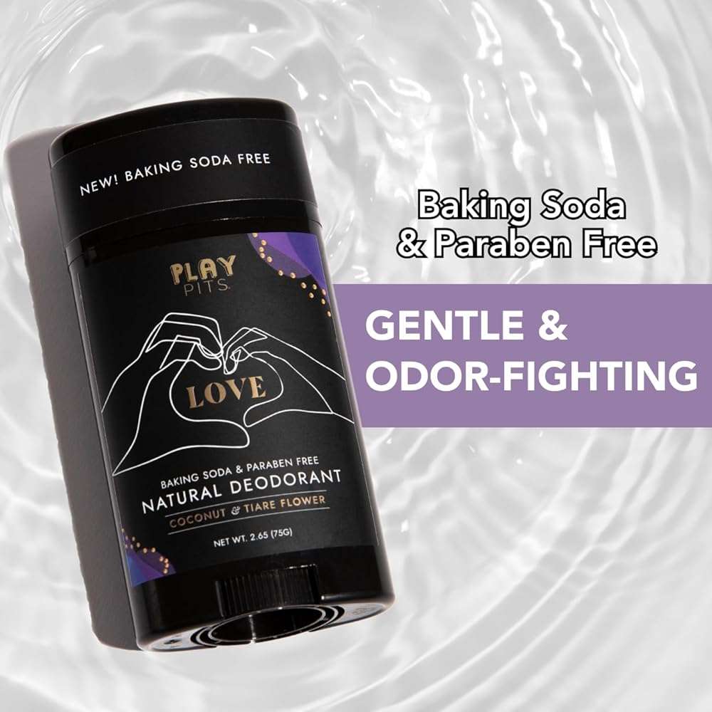 PLAY PITS - 2 Pack - Natural Deodorant - Safe for Men & Women w/Sensitive Skin - Clean, Non-Toxic, & Paraben Free – LOVE Scent - Infused w/Essential Oils – 2.65 Oz. - Image 3