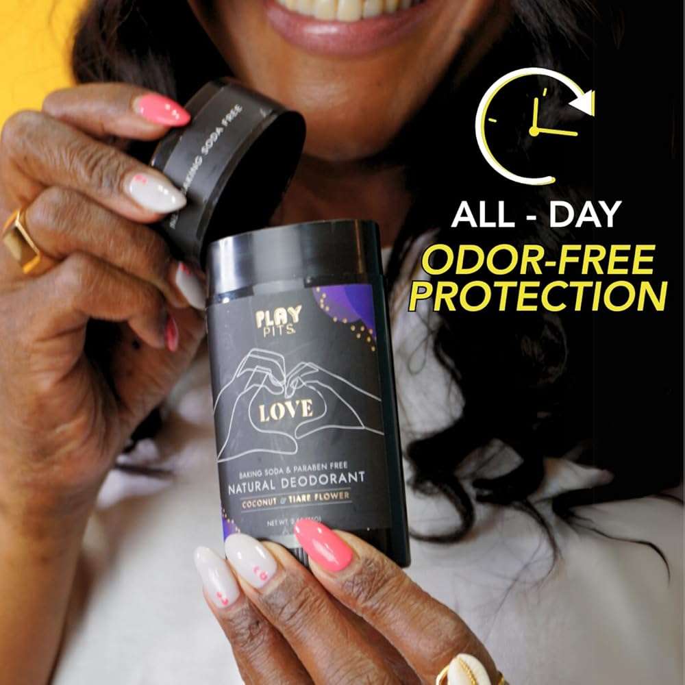 PLAY PITS - 2 Pack - Natural Deodorant - Safe for Men & Women w/Sensitive Skin - Clean, Non-Toxic, & Paraben Free – LOVE Scent - Infused w/Essential Oils – 2.65 Oz. - Image 4