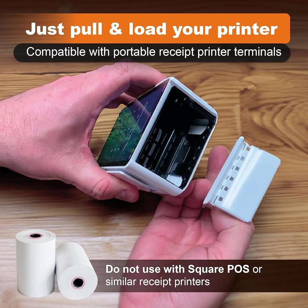 SOLUX 2 1/4 x 50 Thermal Paper Roll for Square Terminal, Clover Flex, Dejavoo Z8 Z9 Z11, Verifone Vx520, Ingenico ICT220 ICT250, FD400 - Credit Card Machine Receipt Paper (20 ROLLS) - Image 3