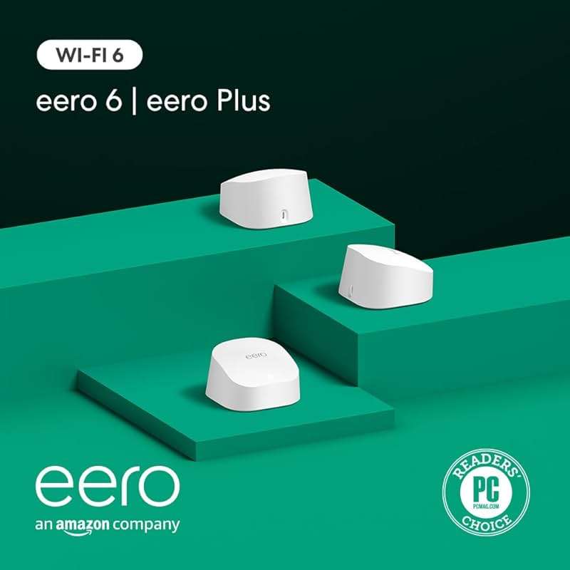 Amazon eero 6 mesh wifi system with 1-month free eero Plus (auto-renews) - Supports internet plans up to 500 Mbps, Coverage up to 4,500 sq. ft., 3-pack (1 router + 2 extenders) - Image 7