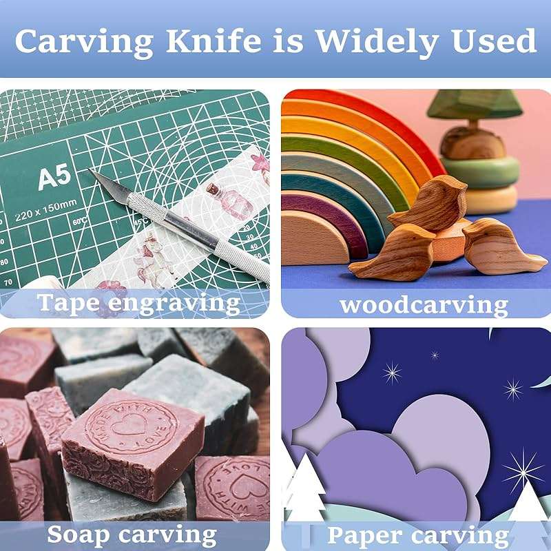 10 PCS Exacto Knife with 20 PCS Spare Sharp Blades, Profession Craft Hobby Knives for DIY, Art, Cutting, Modeling, Scrapbooking and Stencil(Sliver) - Image 4