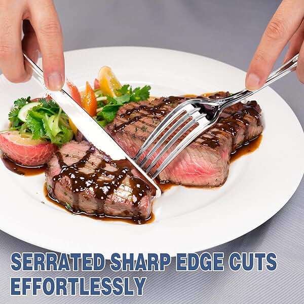 Joyido 90PCS Silver Plastic Silverware - Heavy Duty Silver Disposable Cutley - Fancy Plastic Utensils Flatware Include 30 Forks, 30 Spoons, 30 Knives for Catering, Parties, Dinners, Weddings - Image 7