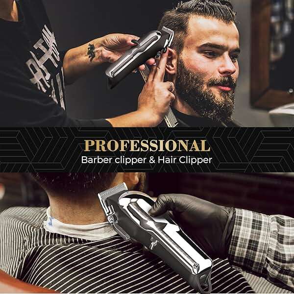 PRITECH Barber Hair Clippers for Men, Professional Barber Clippers and Trimmer Set, Mens Cordless Hair Clippers for Barbers Haircut Kit - Image 2