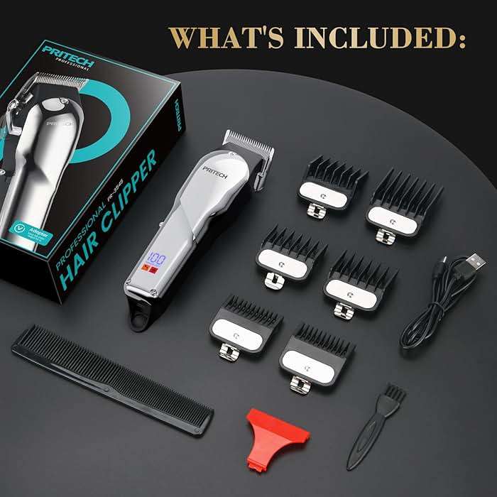 PRITECH Barber Hair Clippers for Men, Professional Barber Clippers and Trimmer Set, Mens Cordless Hair Clippers for Barbers Haircut Kit - Image 6