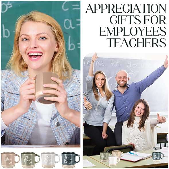 Didaey 4 Pcs Thank You Mugs Bulk Appreciation Gift for Volunteer Coworker Staff Teacher Nurse Ceramic Coffee Mug 12.85 oz Office Work Team Administrative Professionals Day Lab Week Gifts - Image 5