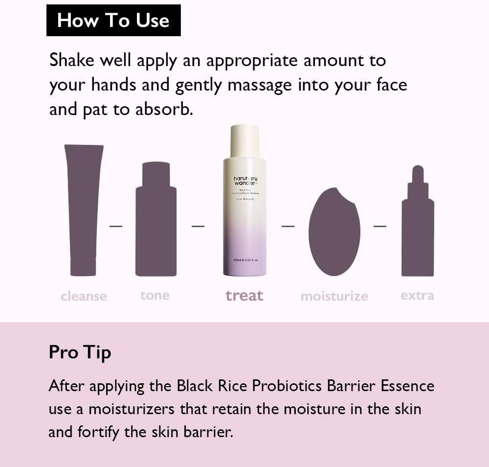 haruharu Wonder Black Rice Probiotics Barrier Essence 1 fl. oz, Travel Size, Skin Flooding & Layering, Strengthen Skin Barrier, Soothing, Plumping, Korean Skincare, Vegan - Image 9