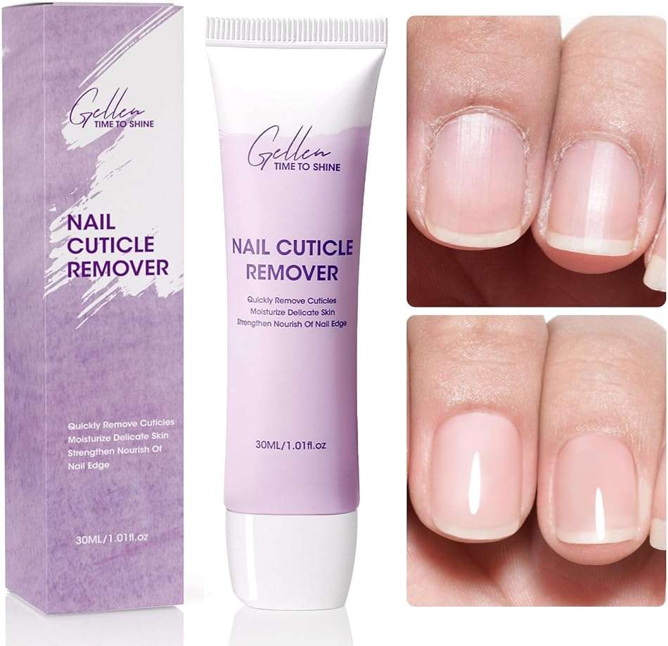 GELLEN Cuticle Remover Instant Nail Cuticle Softener with Shea Butter Moisturizing Professional Cuticle Cream Removes Dry Dead Skin Overgrown Cuticles Nail Care Treatment Supplies - Image 1