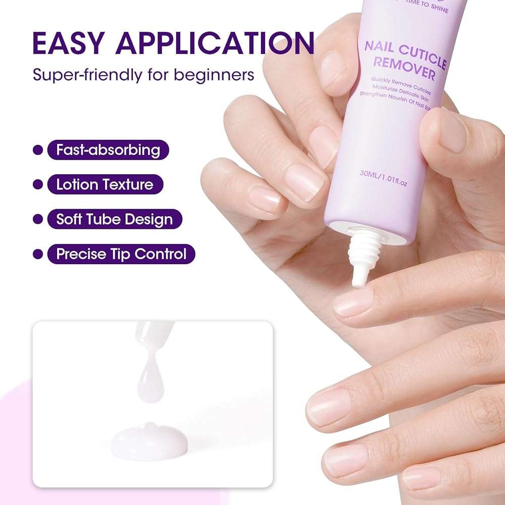 GELLEN Cuticle Remover Instant Nail Cuticle Softener with Shea Butter Moisturizing Professional Cuticle Cream Removes Dry Dead Skin Overgrown Cuticles Nail Care Treatment Supplies - Image 3