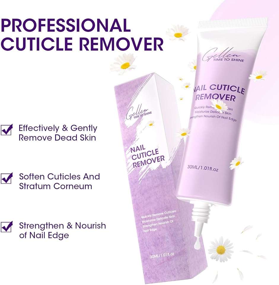 GELLEN Cuticle Remover Instant Nail Cuticle Softener with Shea Butter Moisturizing Professional Cuticle Cream Removes Dry Dead Skin Overgrown Cuticles Nail Care Treatment Supplies - Image 5