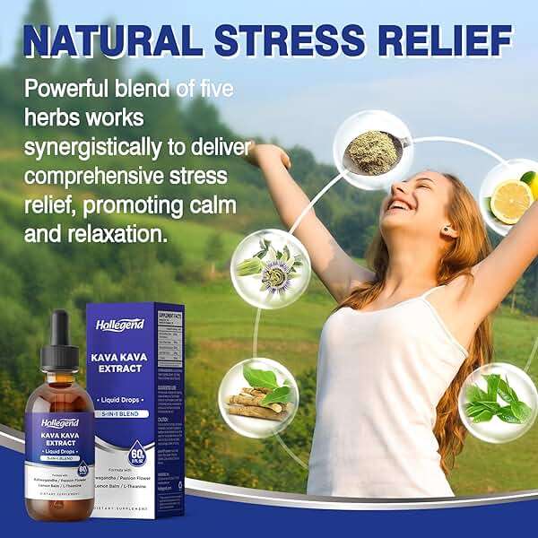 HOLLEGEND Kava Kava Root Extract Liquid Drops, 5 in 1 Blend with Ashwagandha, Lemon Balm, L-Theanine, Kava Tincture Supplement for Stress Relief, Sleep, Brain Health, 2 Fl Oz - Image 4