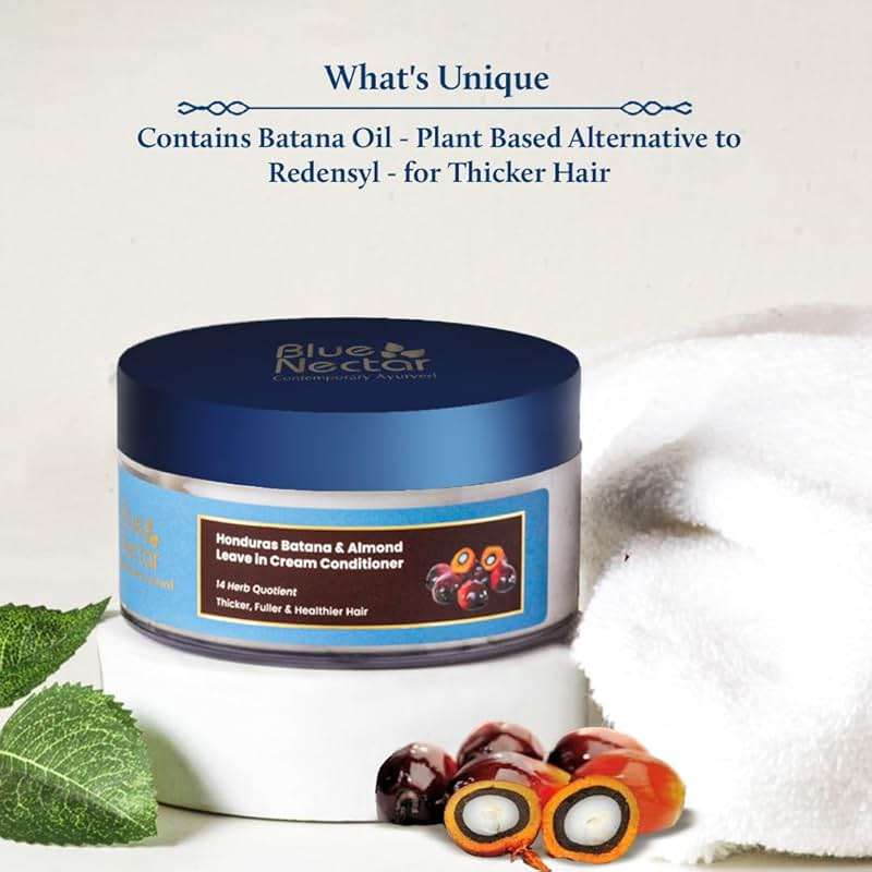 Blue Nectar Batana Leave-In Conditioner for Curly, Wavy & Frizzy Hair | Redensyl Alternate Hair Moisturizer for Men & Women | Detangle & Nourish Hair Cream for Thicker & Fuller Hair (14 Herbs, 7Oz) - Image 3