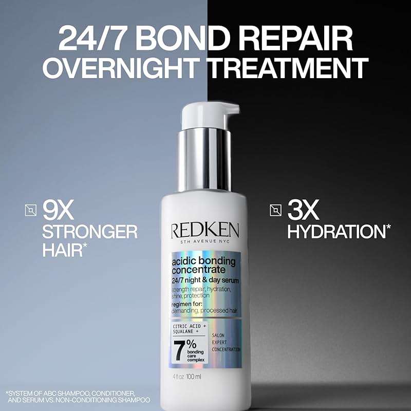 Redken Acidic Bonding Concentrate 24/7 Night & Day Serum For Damaged Hair - Nourishes & Restores, Overnight Hair Repair & Protection, Lightweight & Anti-Frizz - Image 4
