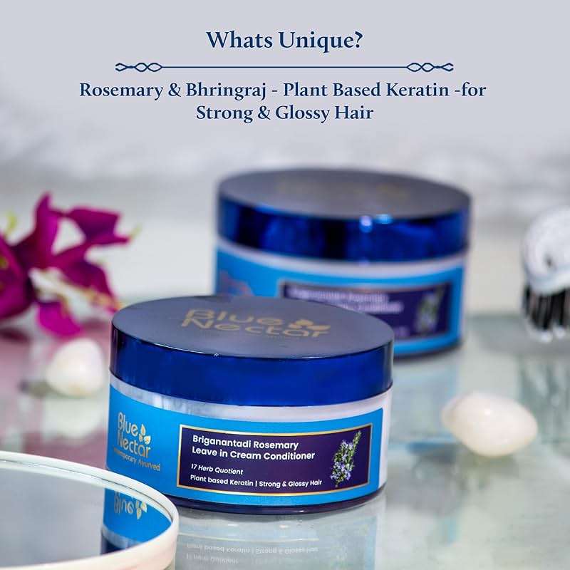 Blue Nectar Rosemary Leave in Conditioner for Wavy, Curly & Dry Hair | Hair Growth With Natural Keratin for Women & Men | Paraben Sulfate Free | (16 Herbs, 7Oz) - Image 2