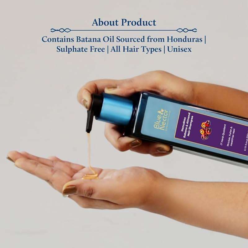 Blue Nectar Batana Oil Shampoo for Fuller & Stronger Hair | Suitable for Dry, Frizzy, Curly, and Wavy Hair | Redensyl Alternate | Organic Shampoo for Women & Men (6.76 Fl Oz, 17 Herbs) - Image 6