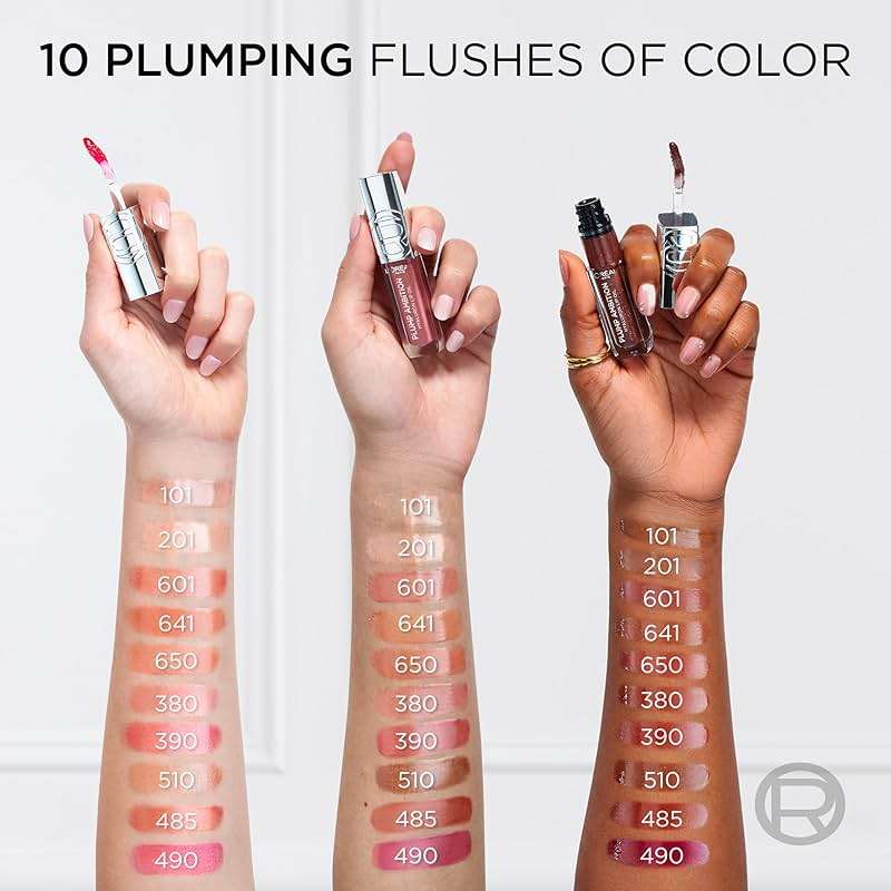 L'Oreal Paris Plump Ambition Hyaluron Lip Oil, 24 HR Lip Gloss with Hyaluronic Acid, Volumizing Formula with Glass-Like Shine, Worth It 601, 0.16 Fl Oz - Image 5